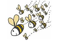 Bienenschwarm, Zeichnung