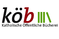 Logo: köb in roter Schrift, daneben deuten grüne Balken Bücher an, darunter der Schriftzug: Katholische Öffentliche Bücherei