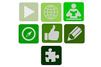 Sammlung von 7 Logos in grün